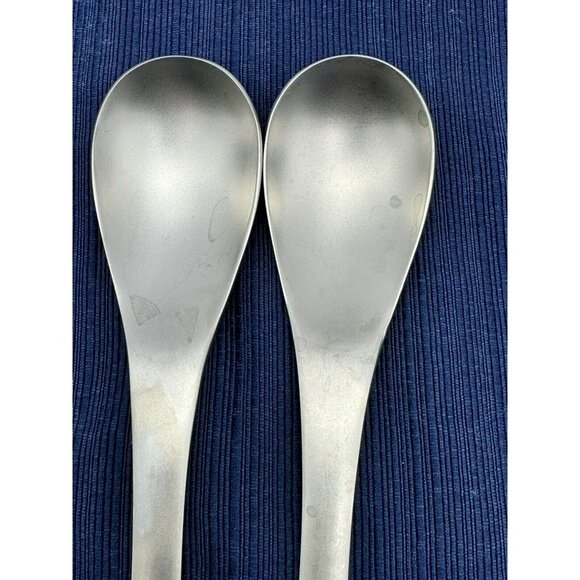 Robert Welch PENDULUM Tablespoon Soup Dot Stainless Satin 7 3/4 inch Lot of 2 - Picture 2 of 6